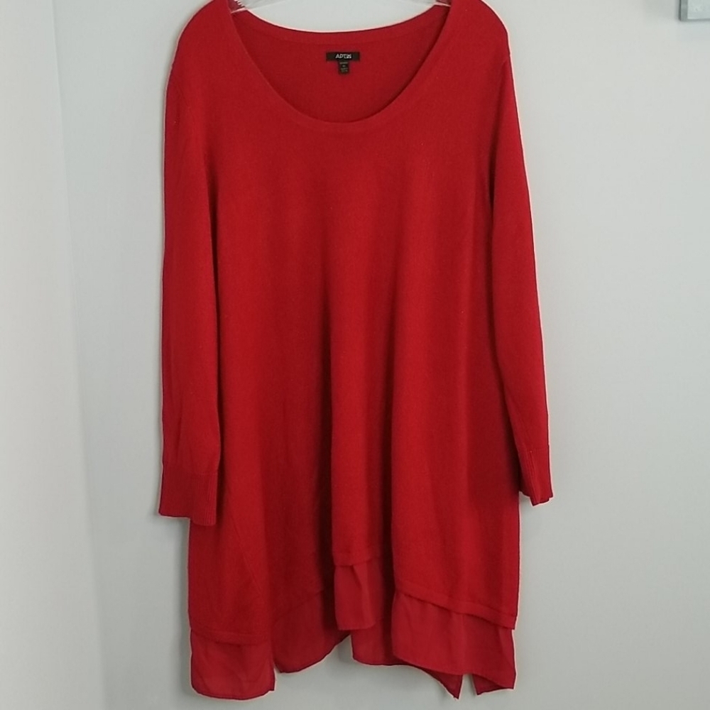 APT 9 red sparkle layered sweater - Picture 1 of 6